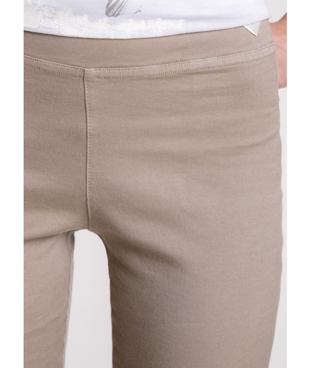 ERMANNO SCERVINO Бежевые хлопко-эластановые леггинсы и велосипедки, фото 5