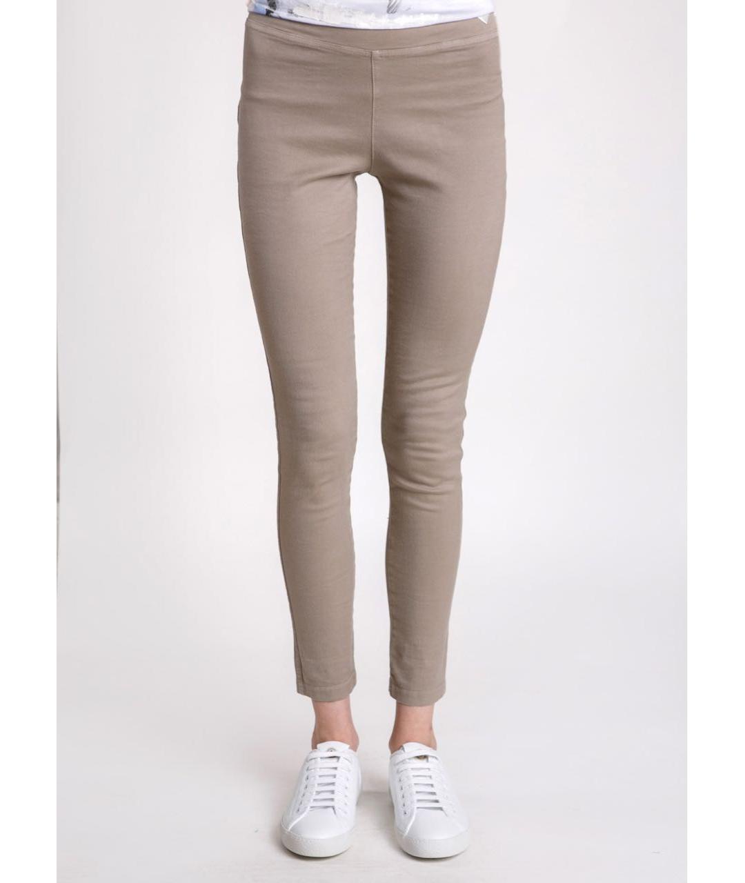 ERMANNO SCERVINO Бежевые хлопко-эластановые леггинсы и велосипедки, фото 3