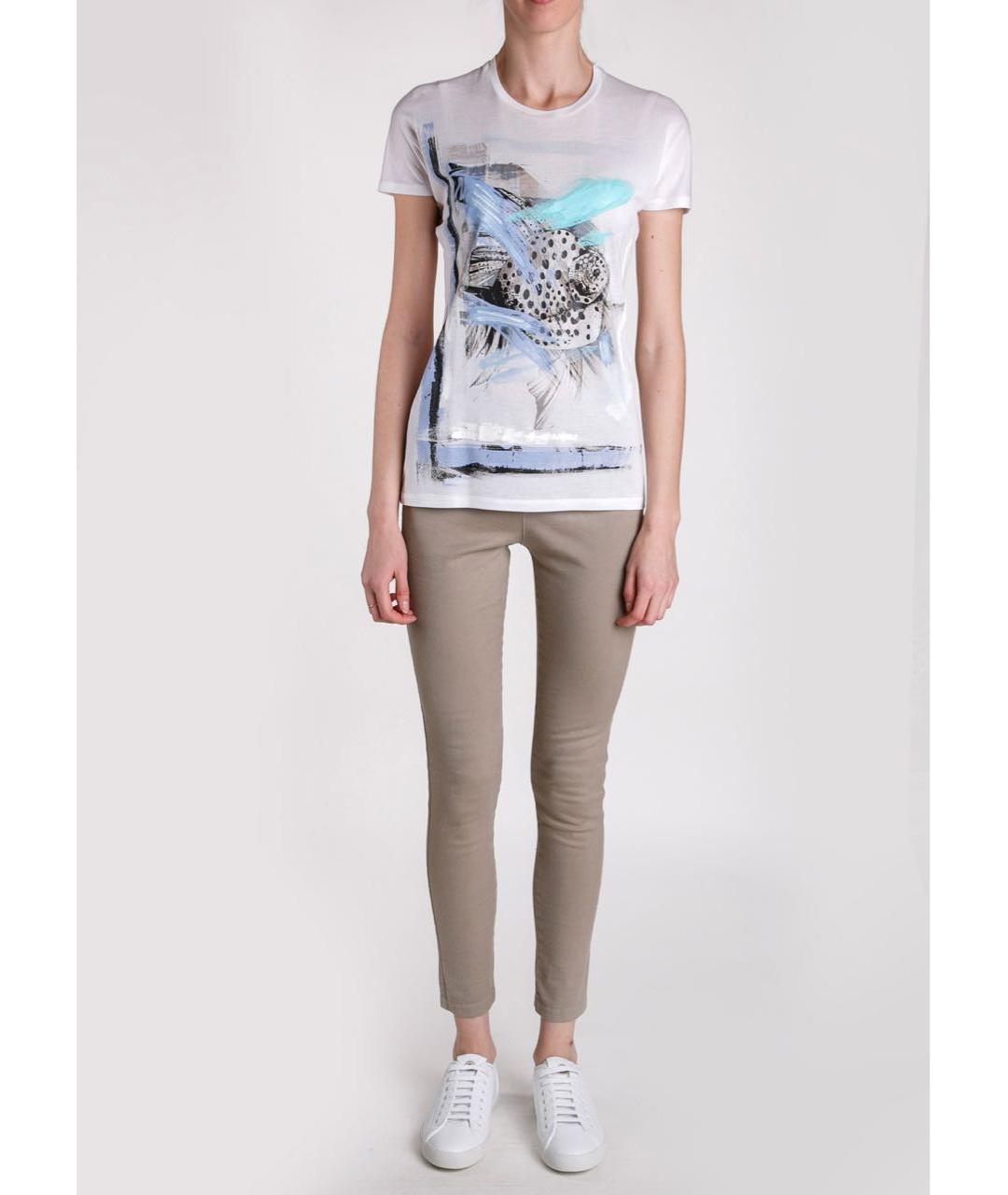 ERMANNO SCERVINO Бежевые хлопко-эластановые леггинсы и велосипедки, фото 2