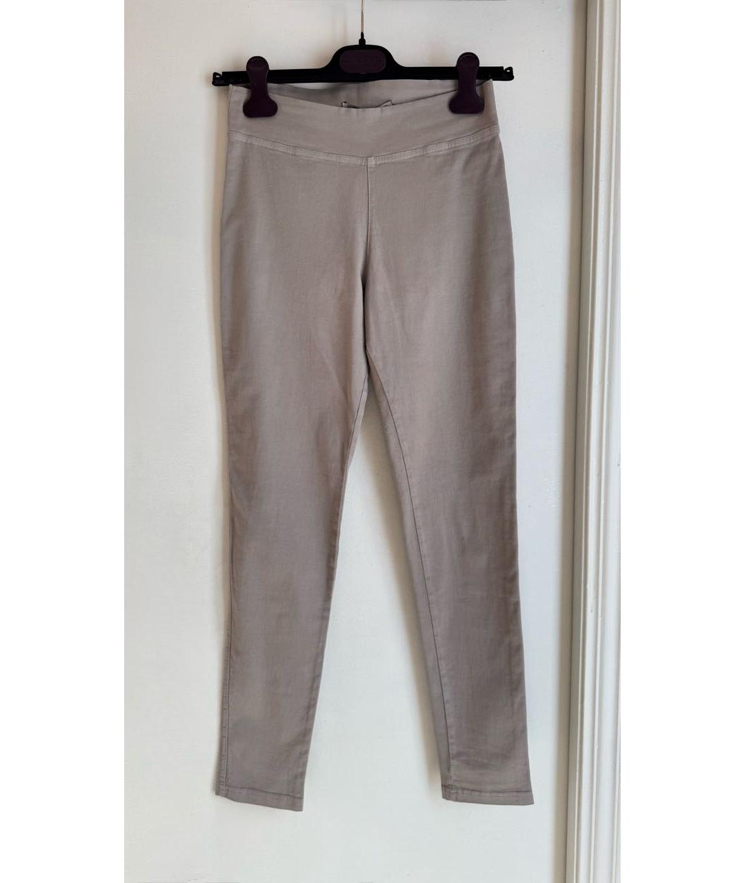 ERMANNO SCERVINO Бежевые хлопко-эластановые леггинсы и велосипедки, фото 6