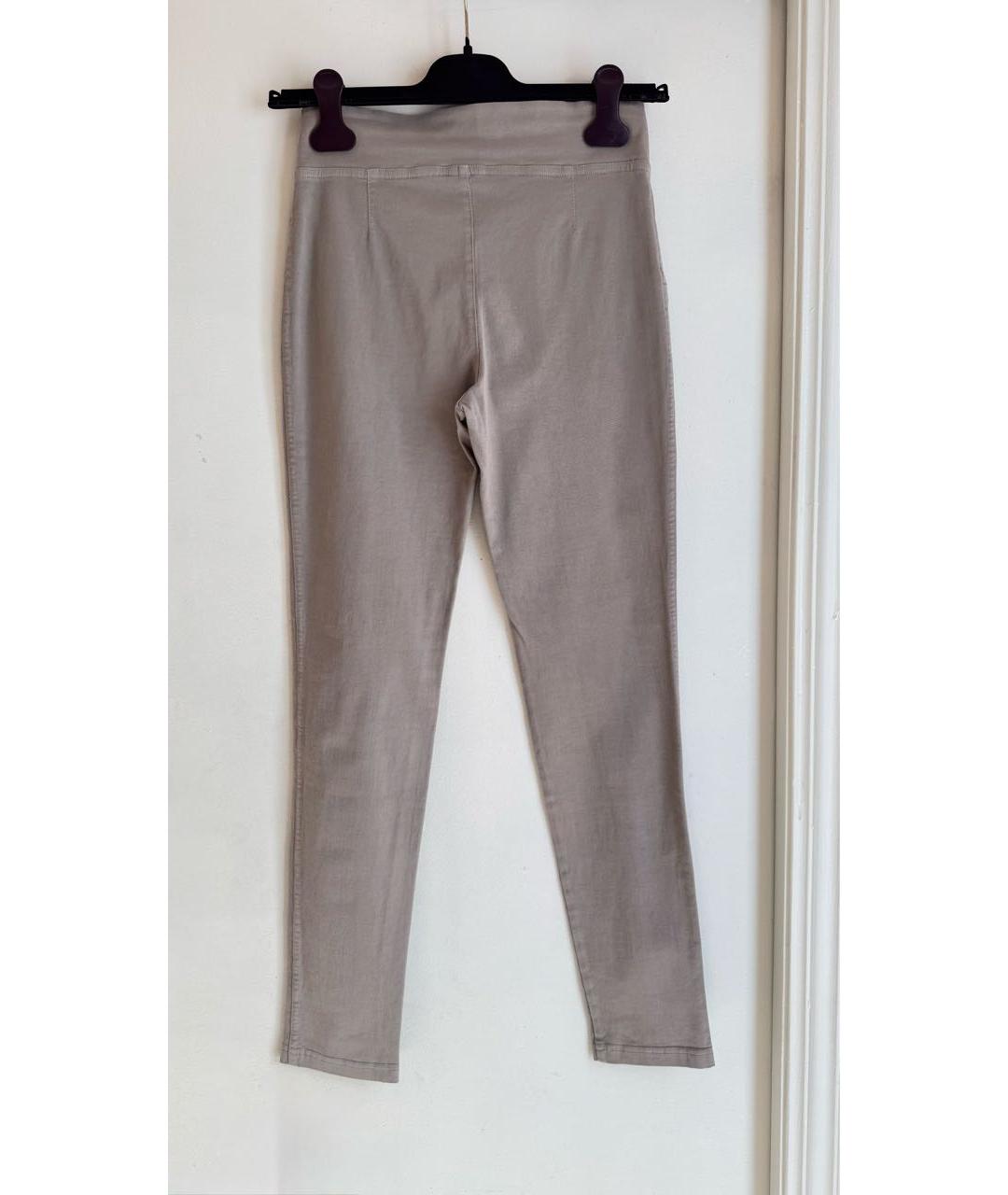 ERMANNO SCERVINO Бежевые хлопко-эластановые леггинсы и велосипедки, фото 7