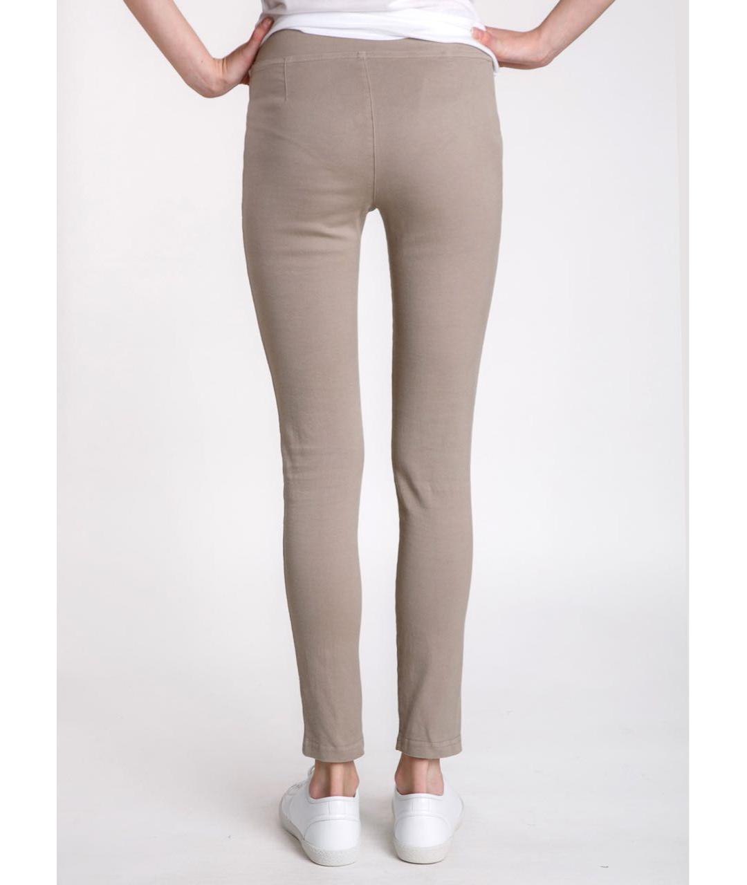 ERMANNO SCERVINO Бежевые хлопко-эластановые леггинсы и велосипедки, фото 4