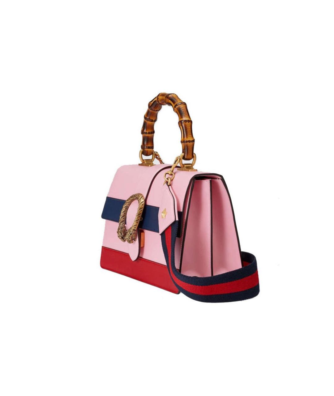 GUCCI Розовая кожаная сумка через плечо, фото 2