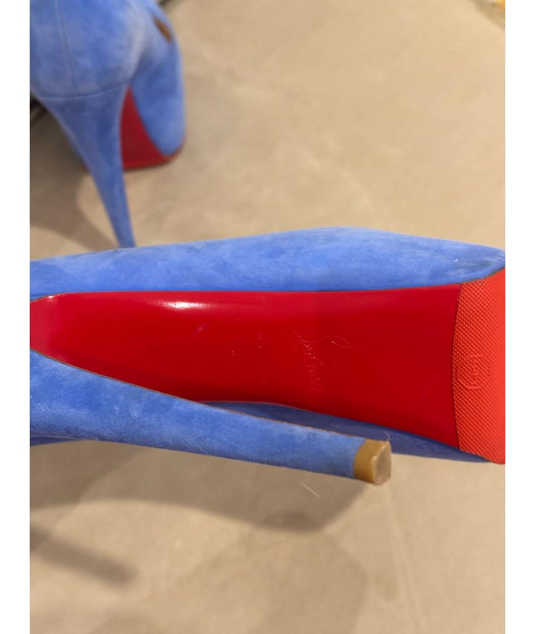 CHRISTIAN LOUBOUTIN Голубые замшевые туфли, фото 7