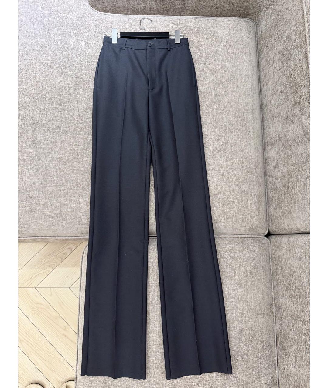 BALENCIAGA Черные шерстяные прямые брюки, фото 5