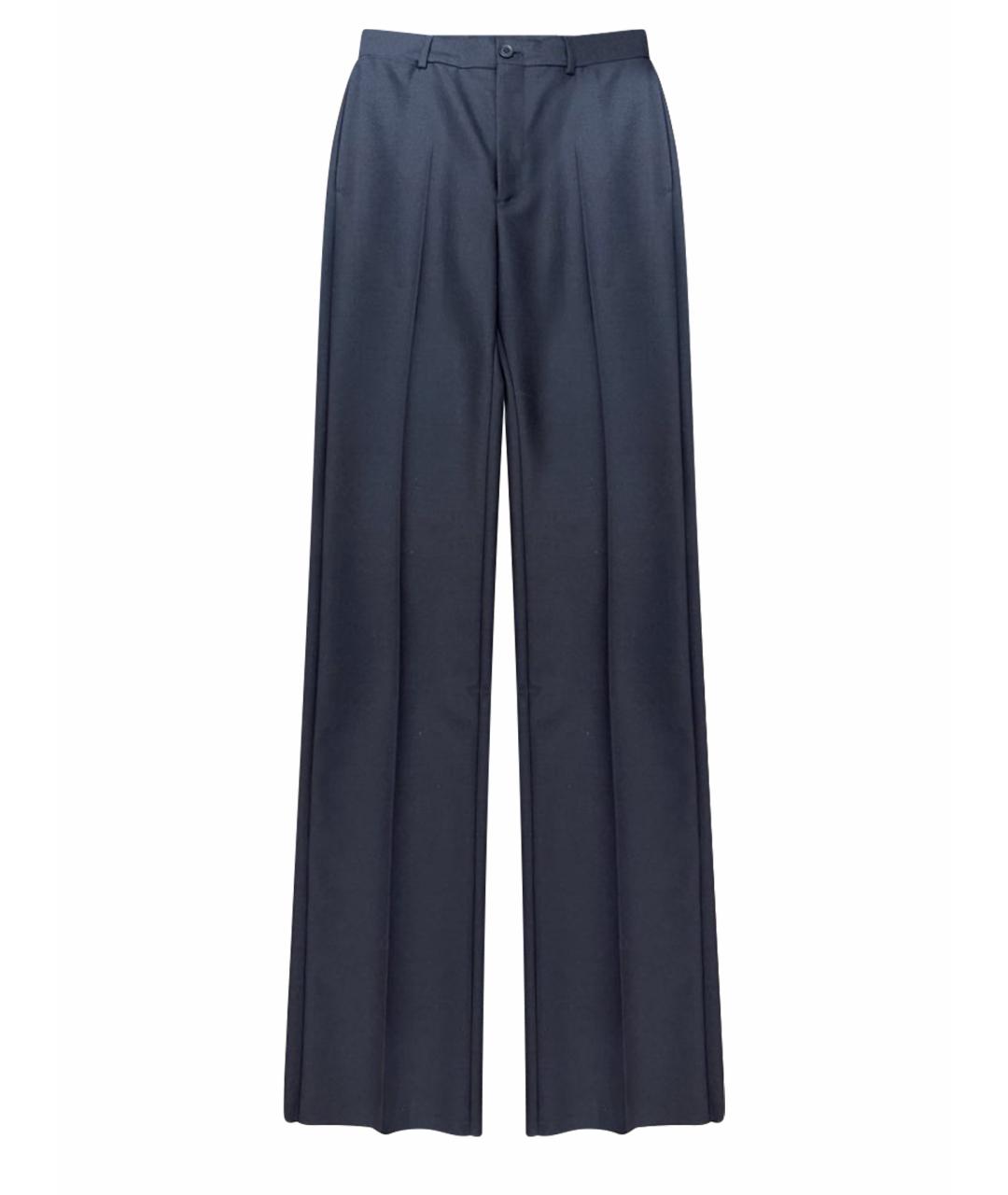 BALENCIAGA Черные шерстяные прямые брюки, фото 1