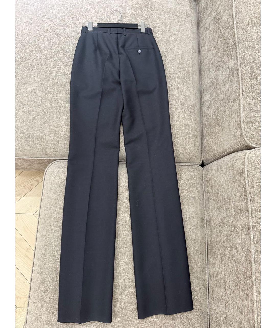 BALENCIAGA Черные шерстяные прямые брюки, фото 2