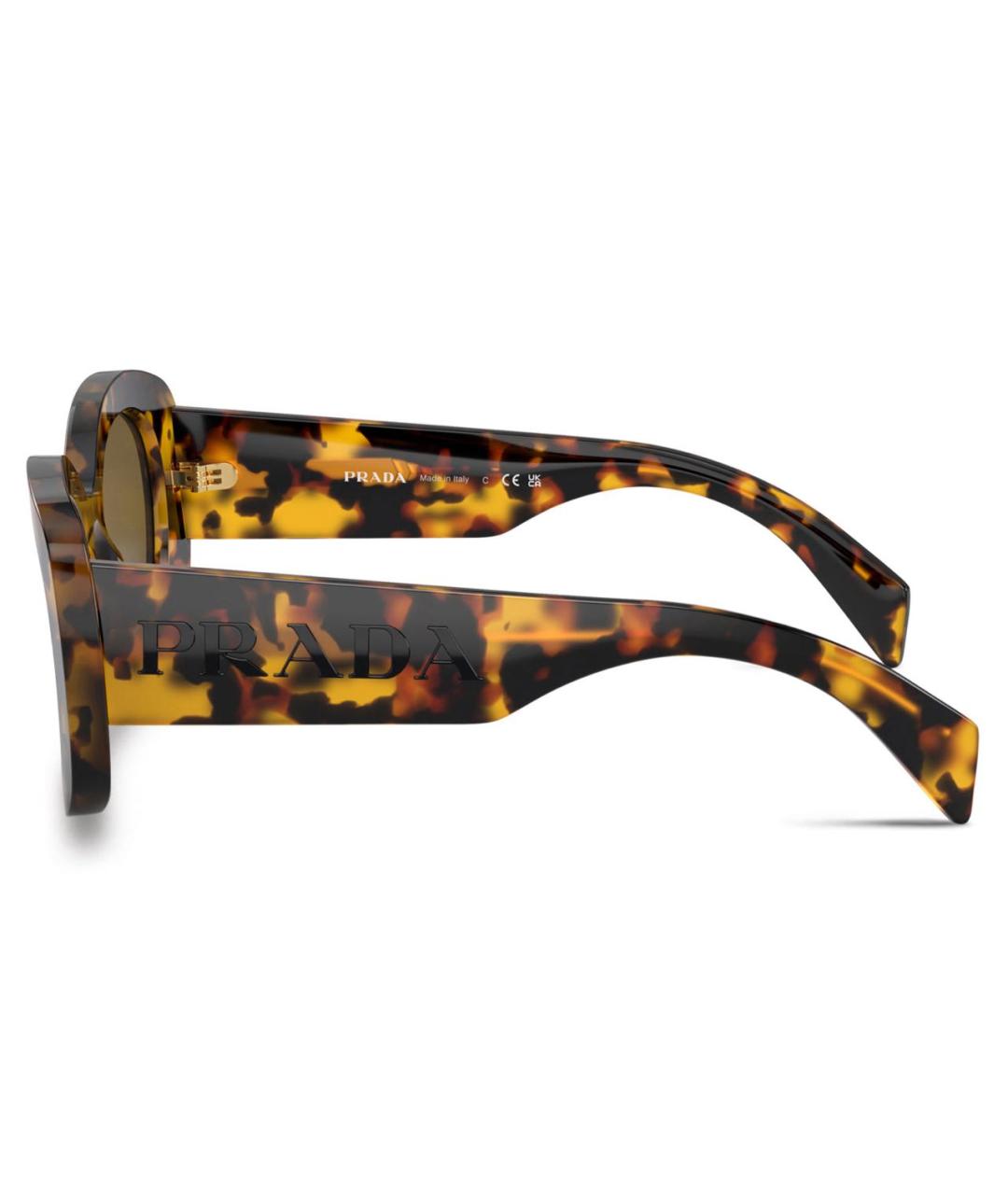 PRADA Коричневые пластиковые солнцезащитные очки, фото 7