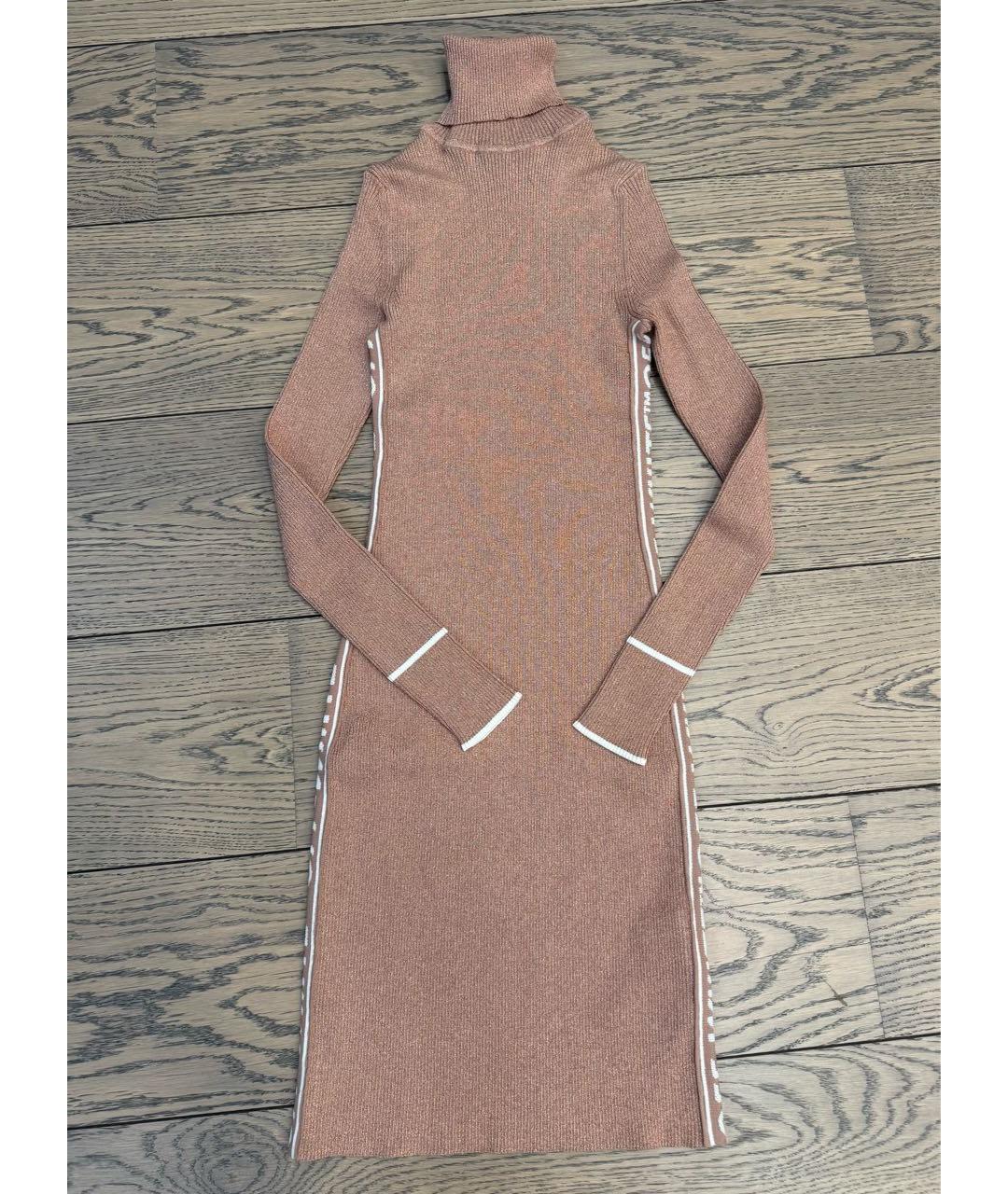 OFF-WHITE Розовое вискозное повседневное платье, фото 3