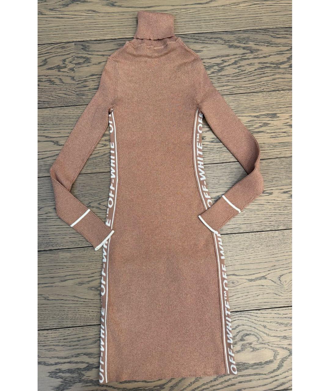 OFF-WHITE Розовое вискозное повседневное платье, фото 7