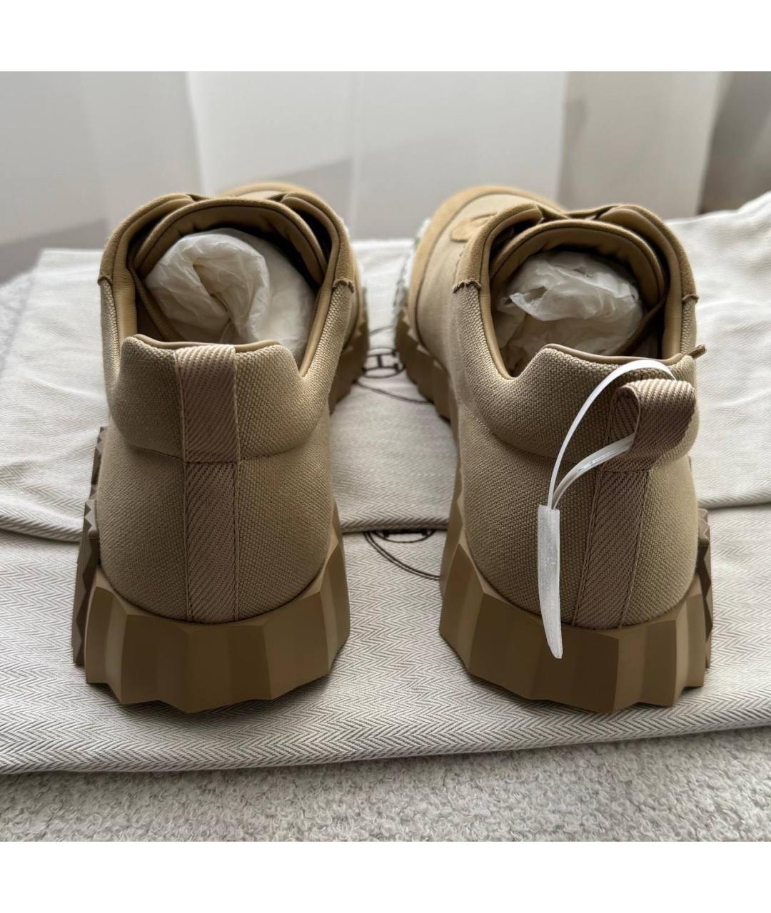 HERMES Бежевые низкие кроссовки / кеды, фото 3