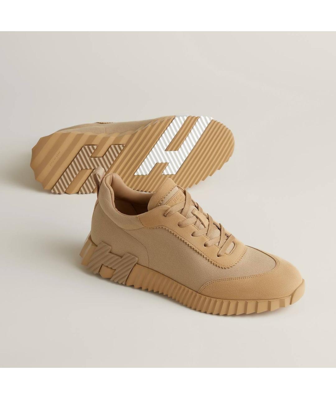 HERMES Бежевые низкие кроссовки / кеды, фото 6