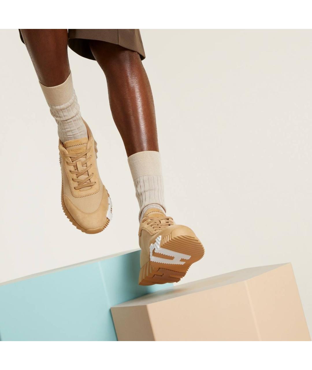 HERMES Бежевые низкие кроссовки / кеды, фото 7