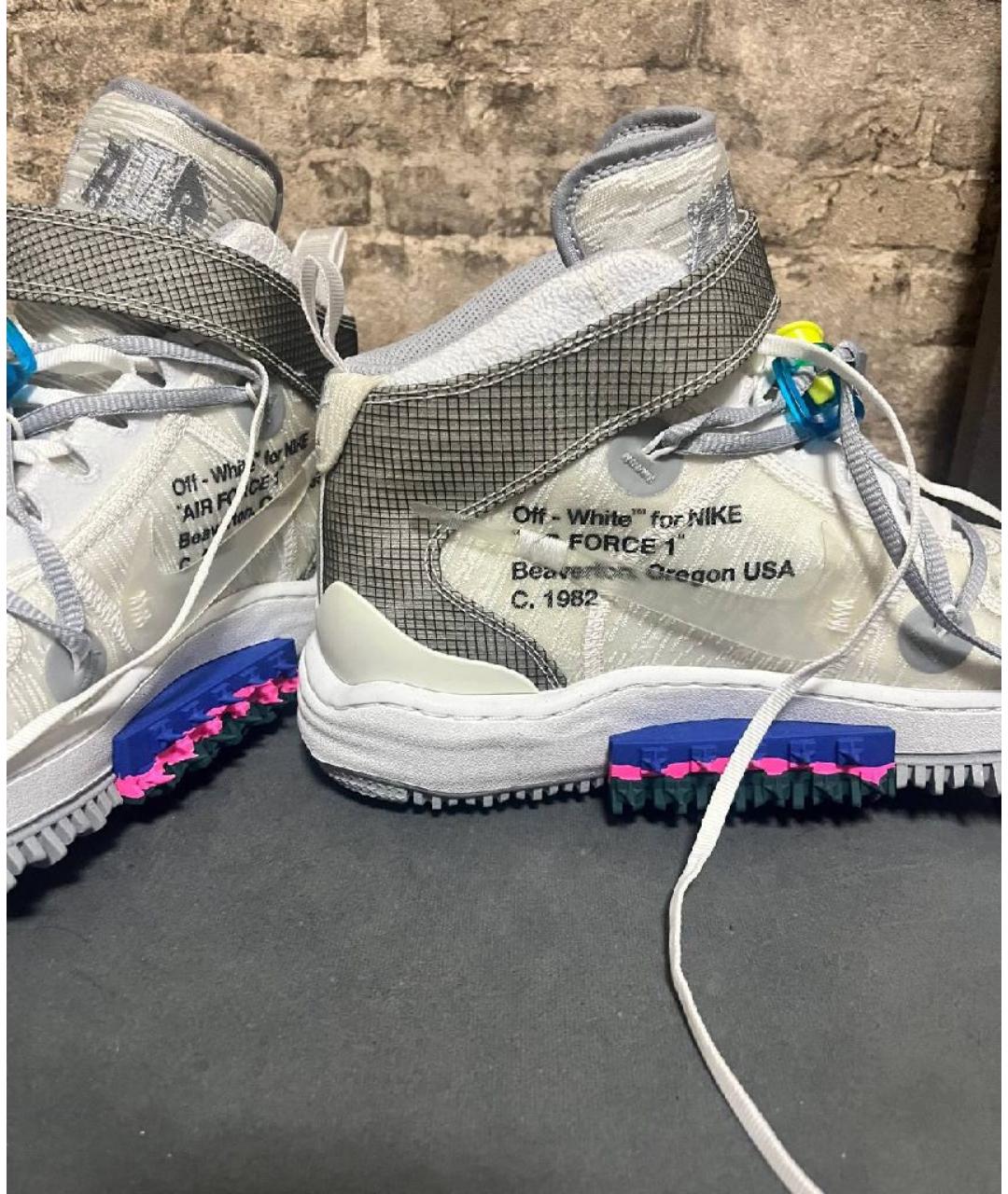 NIKE X OFF-WHITE Белые высокие кроссовки / кеды, фото 4