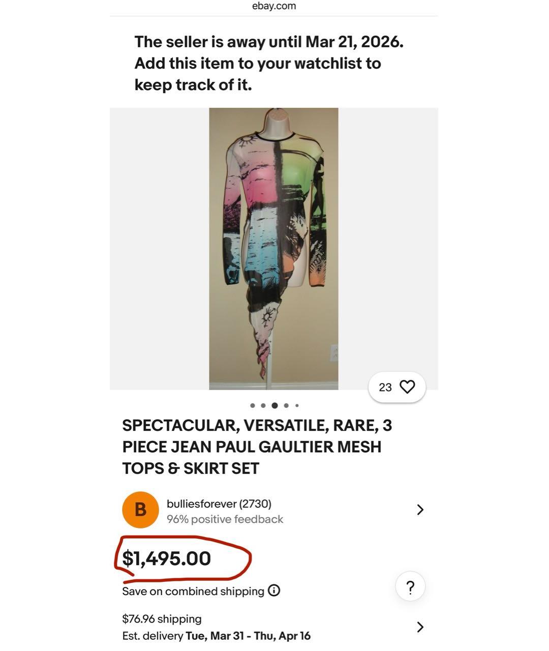 JEAN PAUL GAULTIER Мульти полиэстеровое платье, фото 6