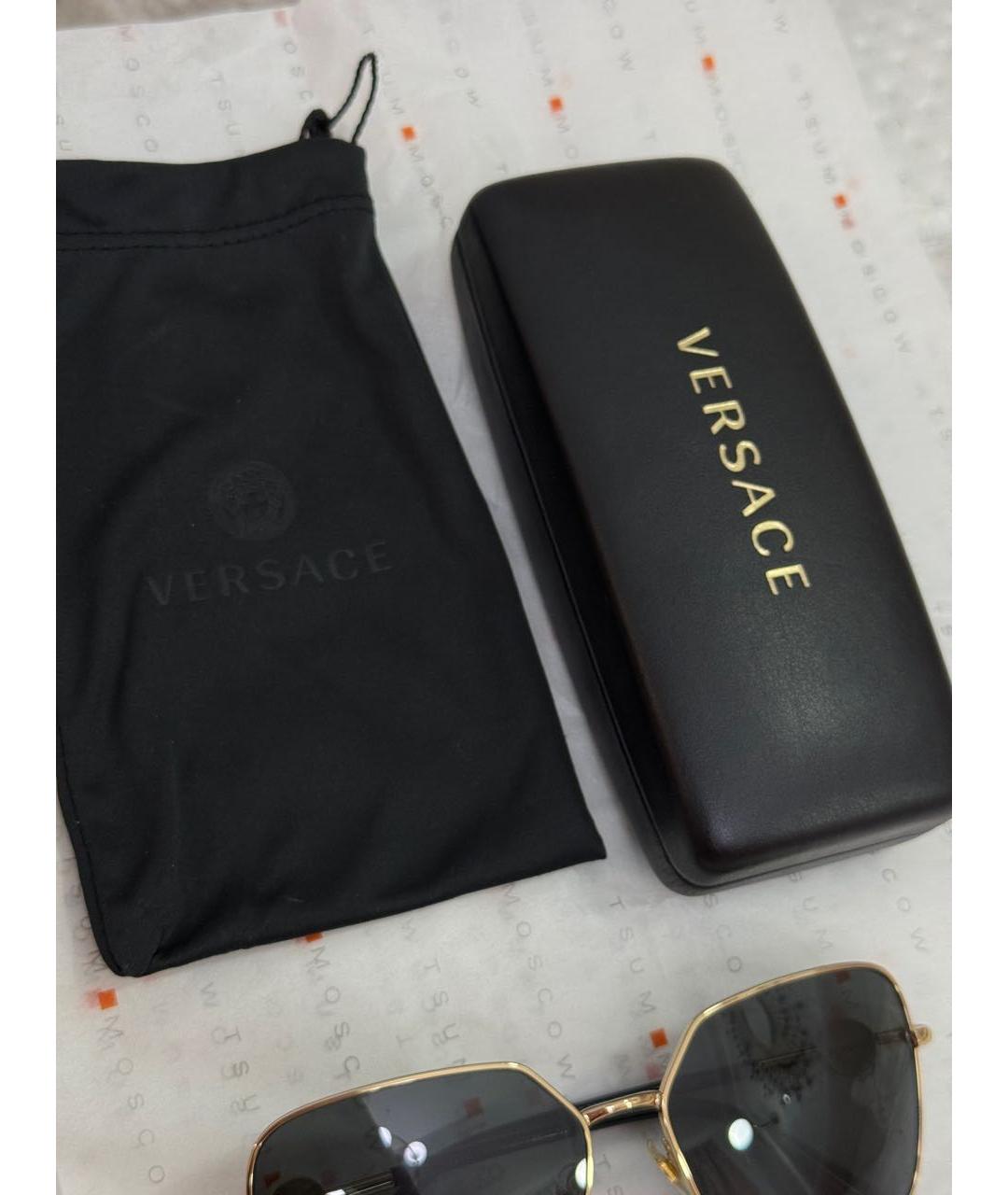 VERSACE Золотые металлические солнцезащитные очки, фото 6