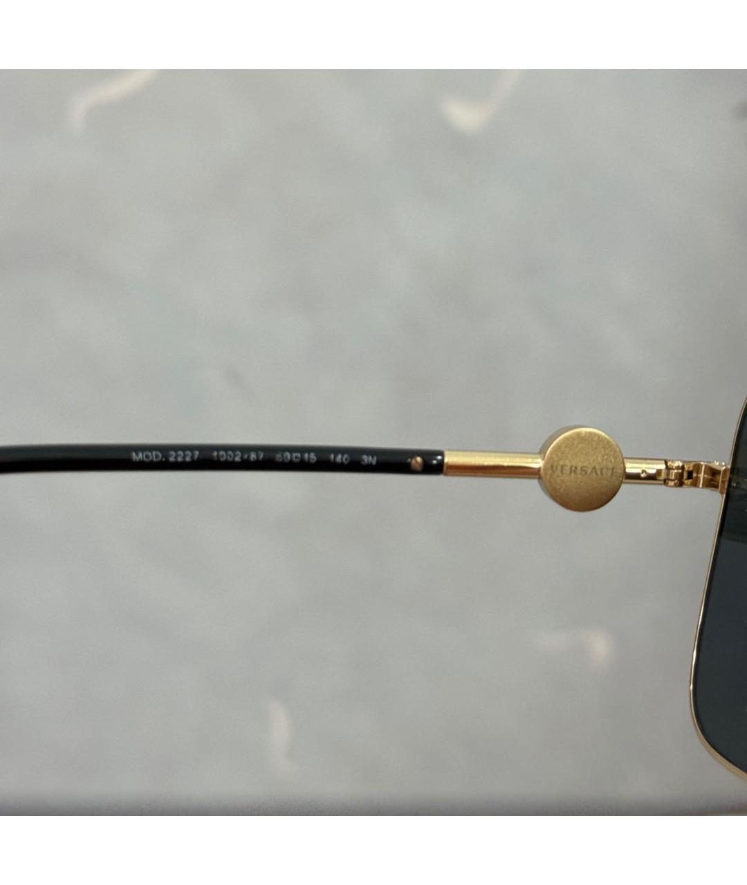 VERSACE Золотые металлические солнцезащитные очки, фото 7