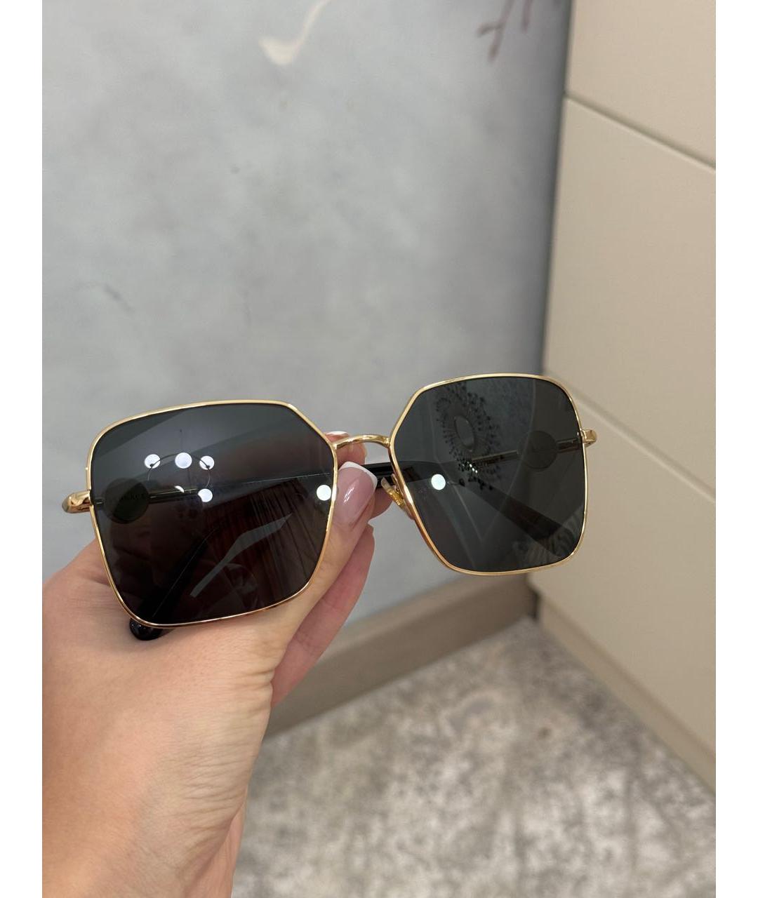 VERSACE Золотые металлические солнцезащитные очки, фото 4