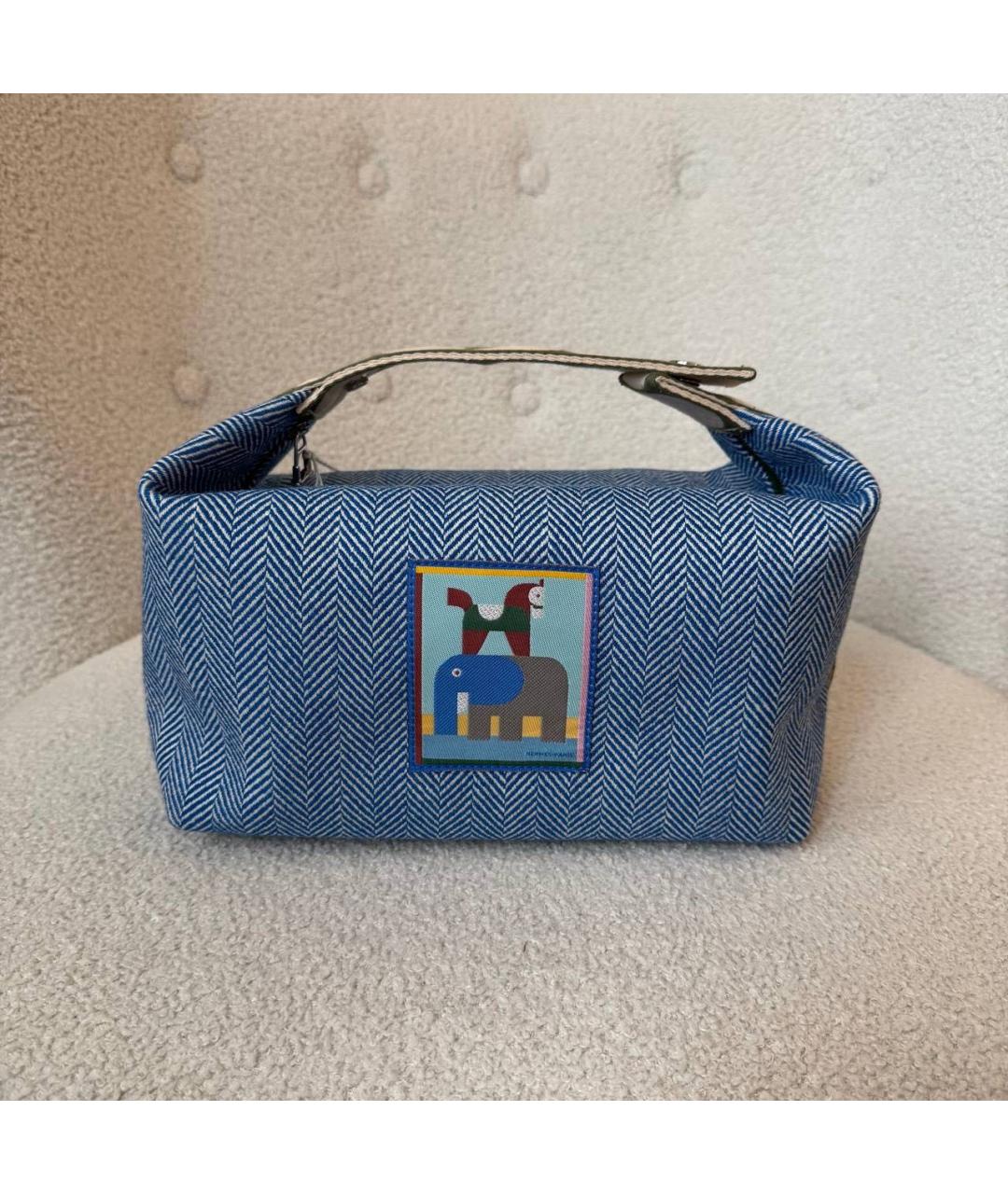 HERMES Голубая косметичка, фото 2