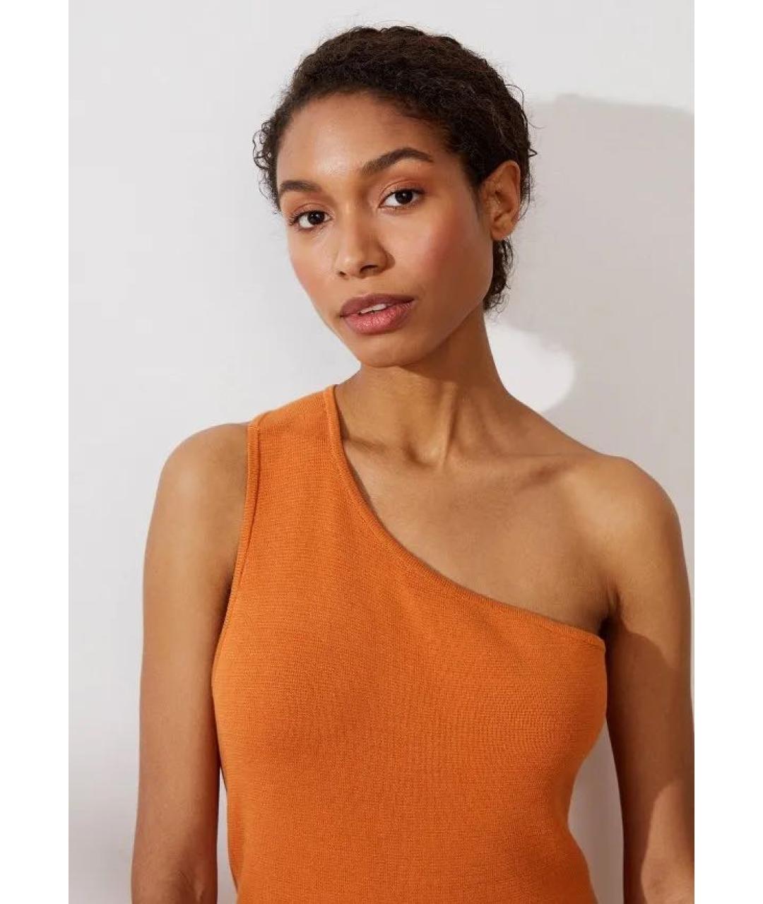 12 STOREEZ Оранжевое вискозное платье, фото 4