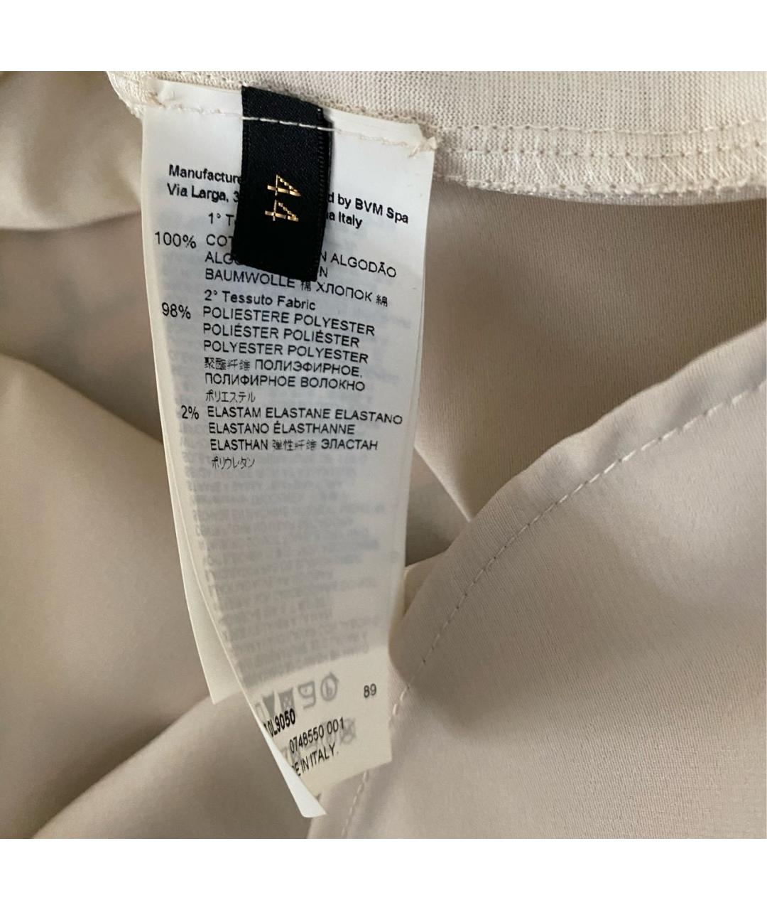 LES COPAINS Бежевая хлопковая футболка, фото 8