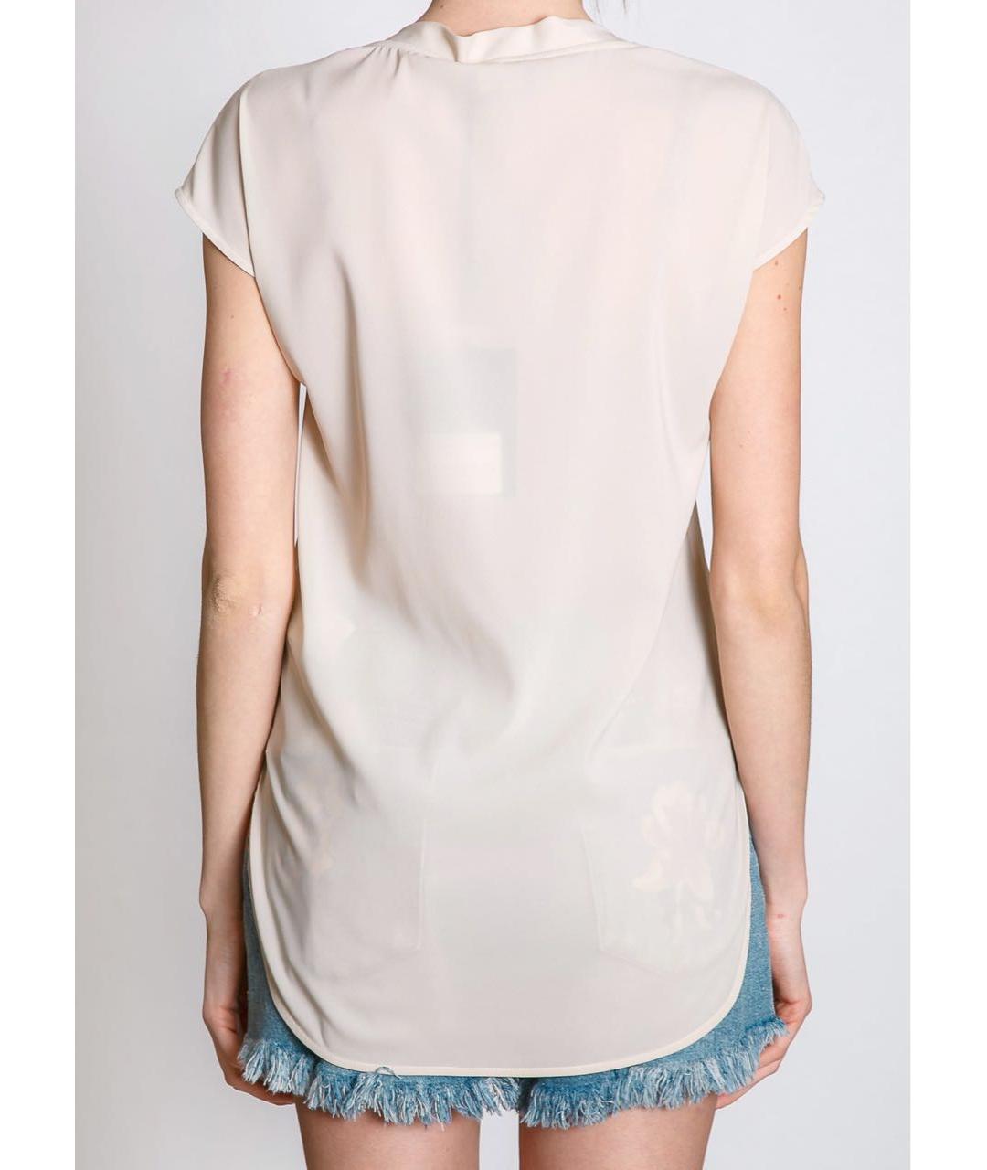 LES COPAINS Бежевая хлопковая футболка, фото 4