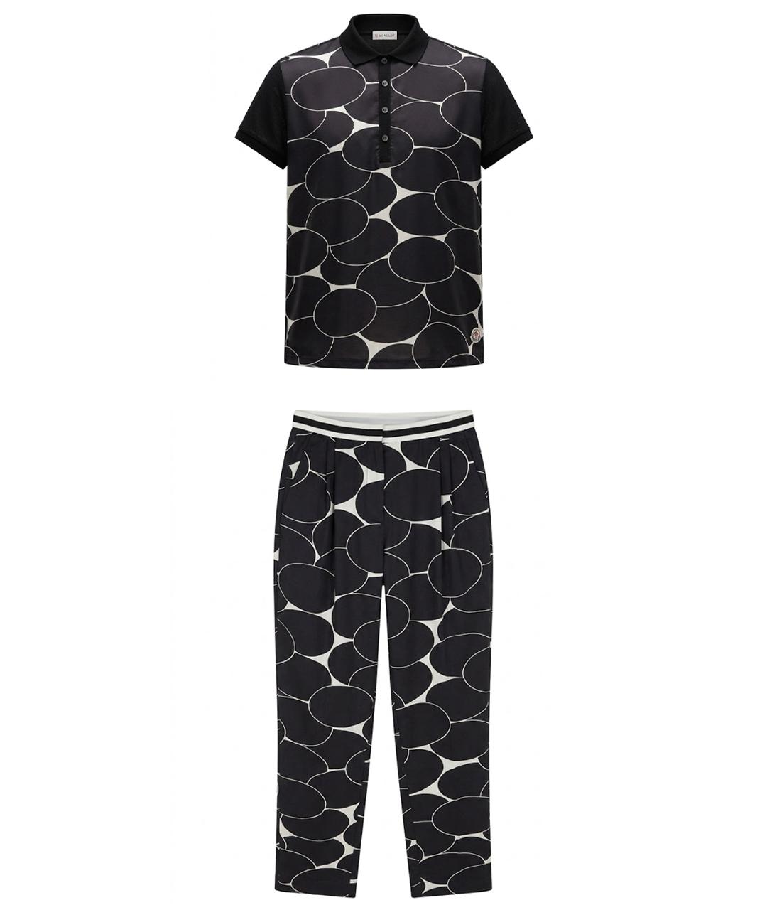 MONCLER Черный шелковый костюм с брюками, фото 1