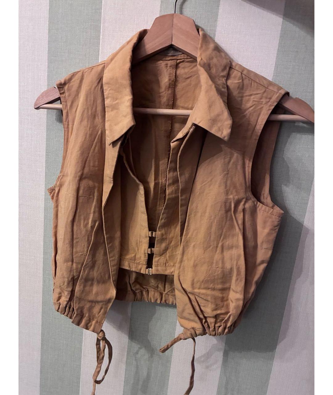 12 STOREEZ Горчичный льняной жилет, фото 7