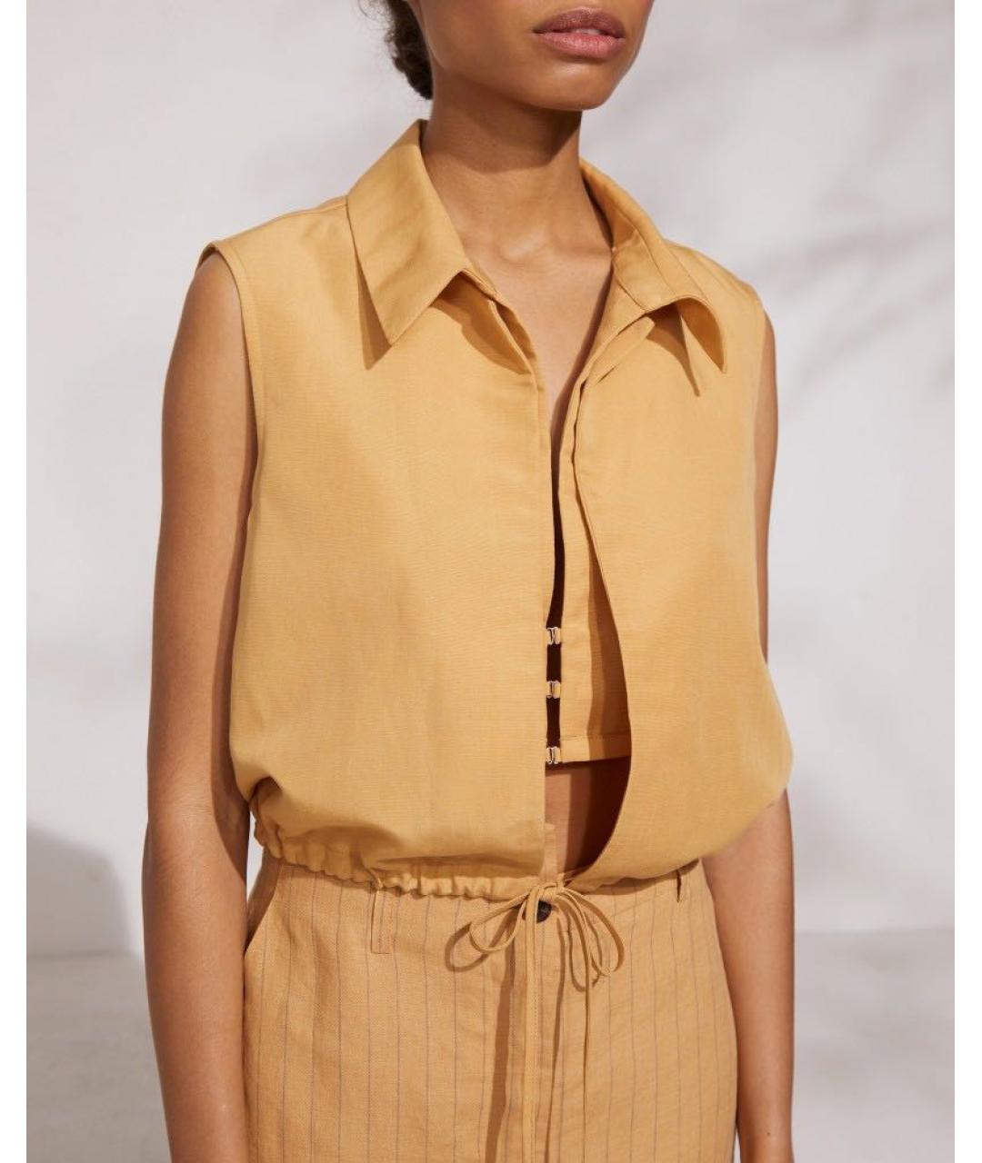 12 STOREEZ Горчичный льняной жилет, фото 2