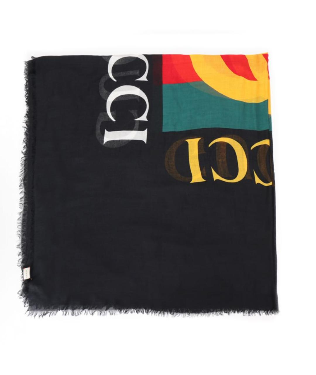 GUCCI Черный шелковый платок, фото 2