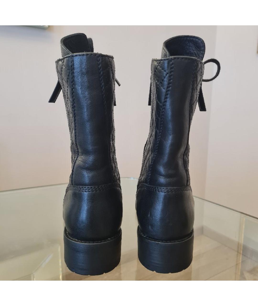 CHANEL Черные кожаные ботинки, фото 4
