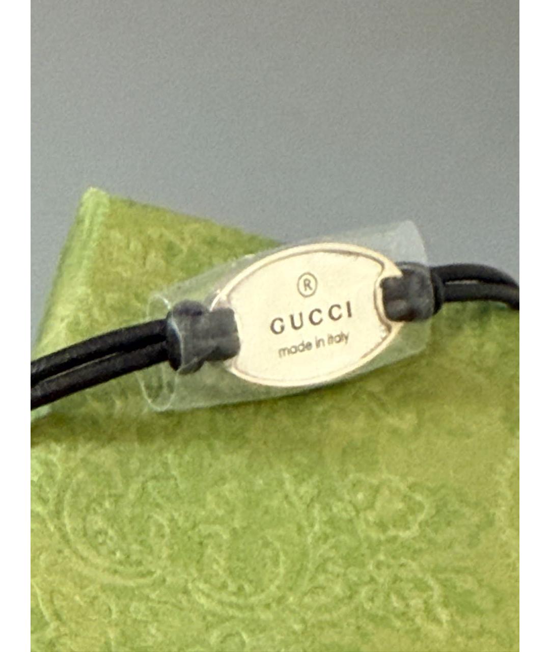 GUCCI Черный серебряный браслет, фото 8