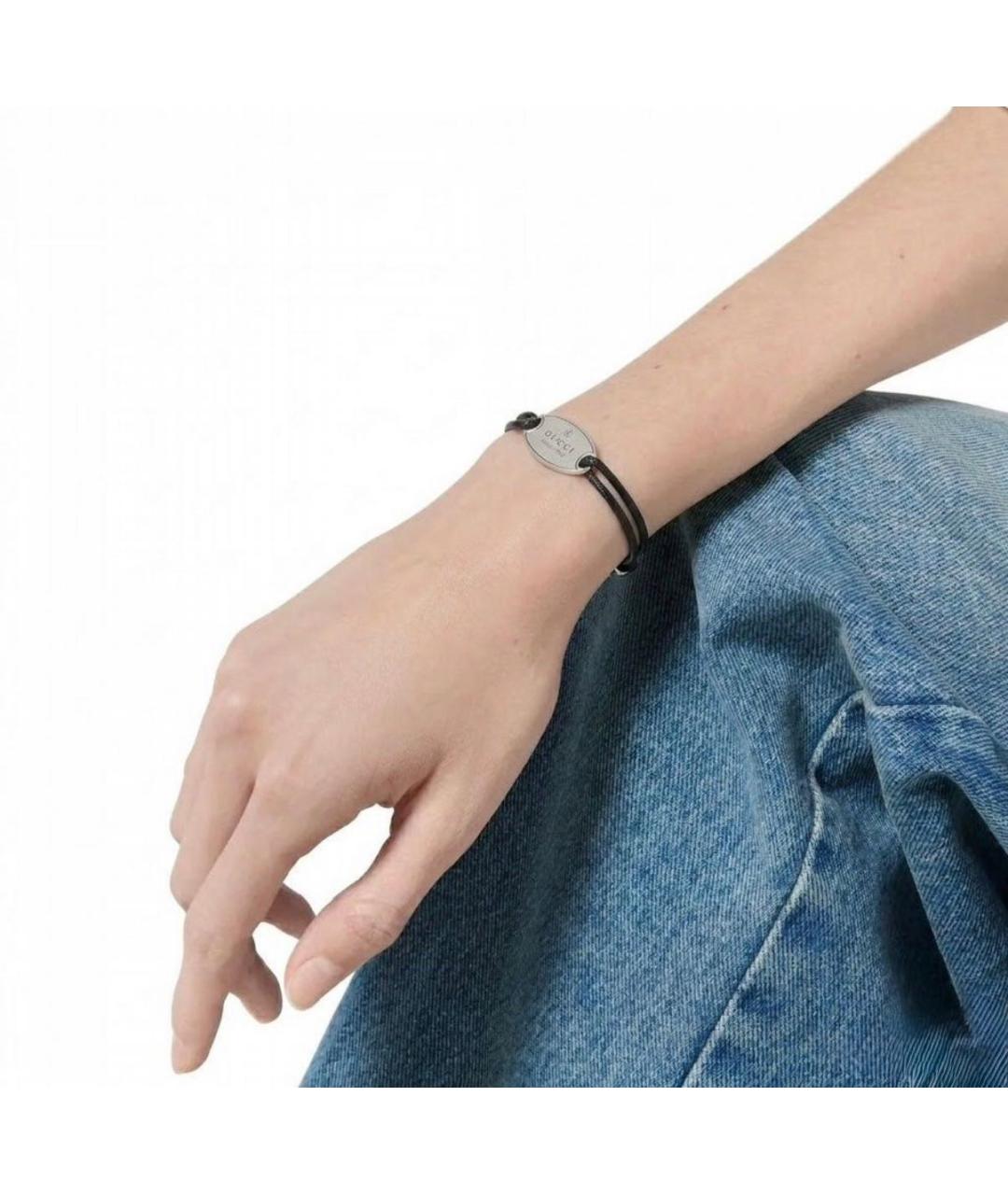 GUCCI Черный серебряный браслет, фото 5