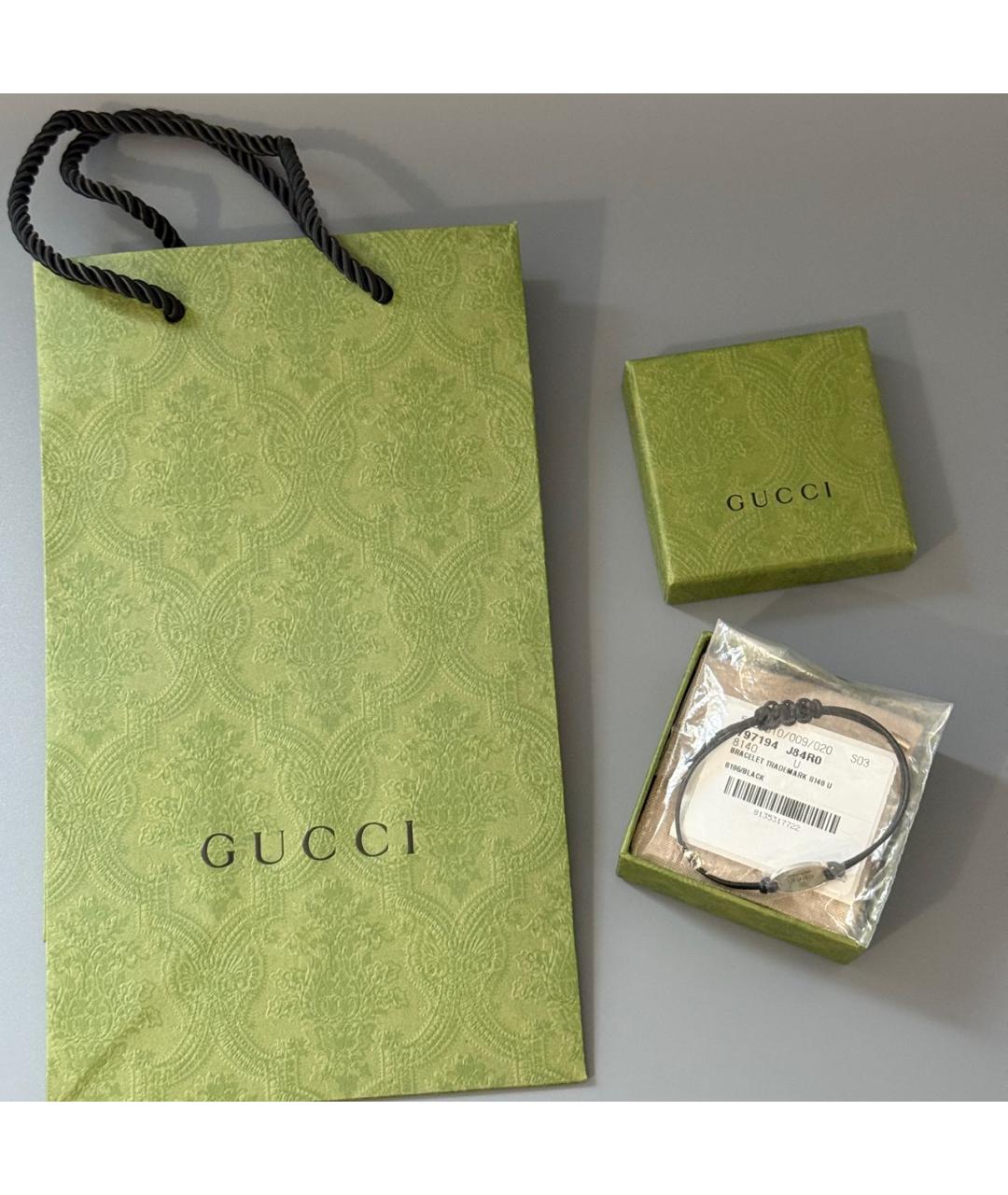 GUCCI Черный серебряный браслет, фото 6