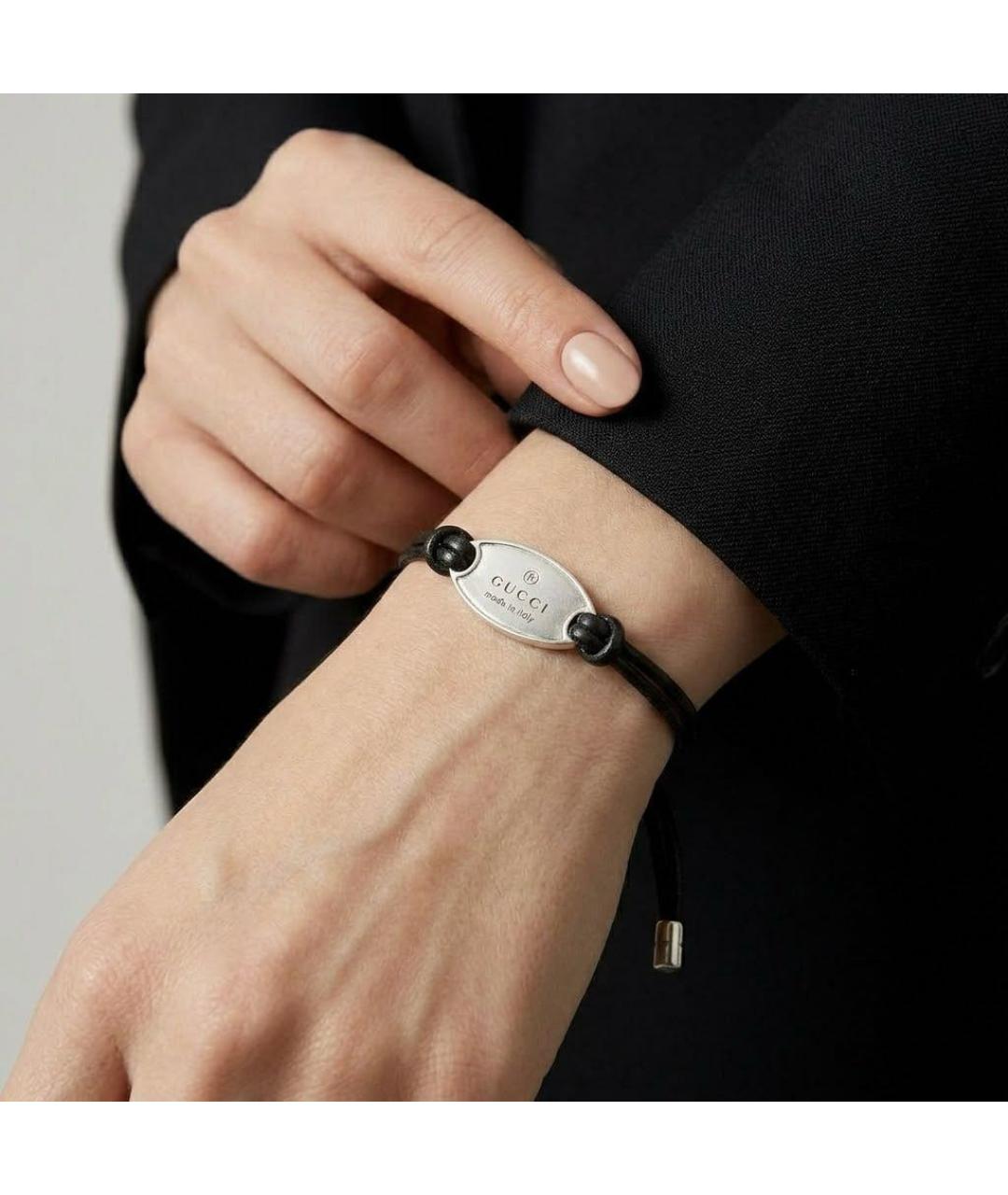 GUCCI Черный серебряный браслет, фото 3
