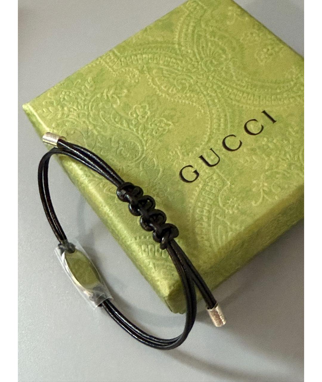 GUCCI Черный серебряный браслет, фото 4