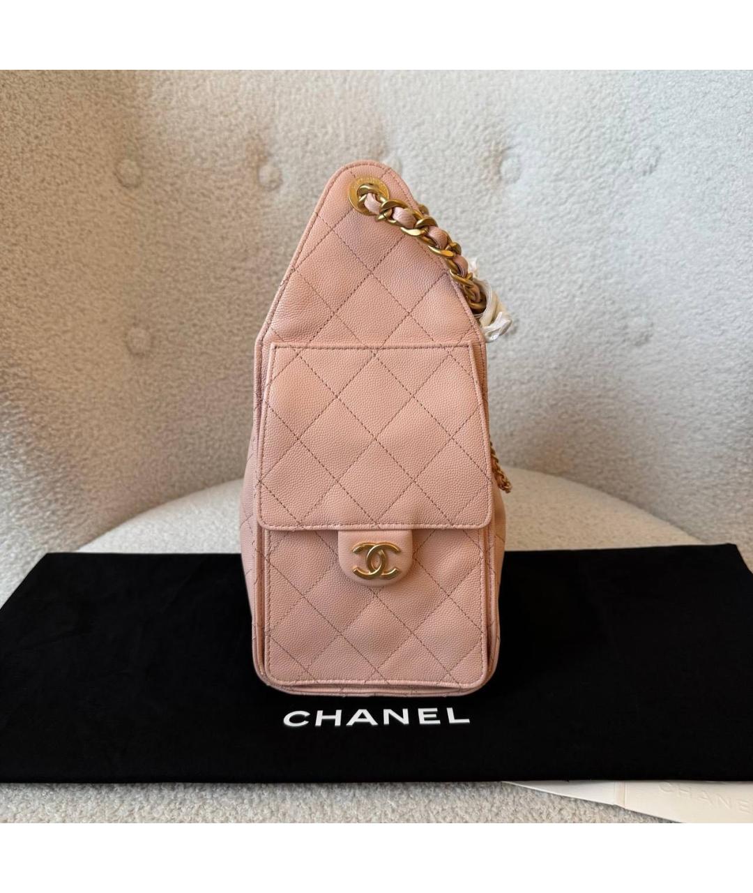CHANEL Розовая кожаная сумка через плечо, фото 5