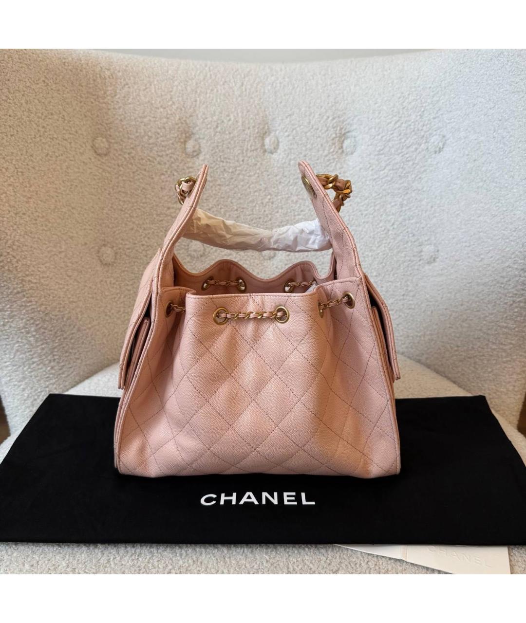 CHANEL Розовая кожаная сумка через плечо, фото 3