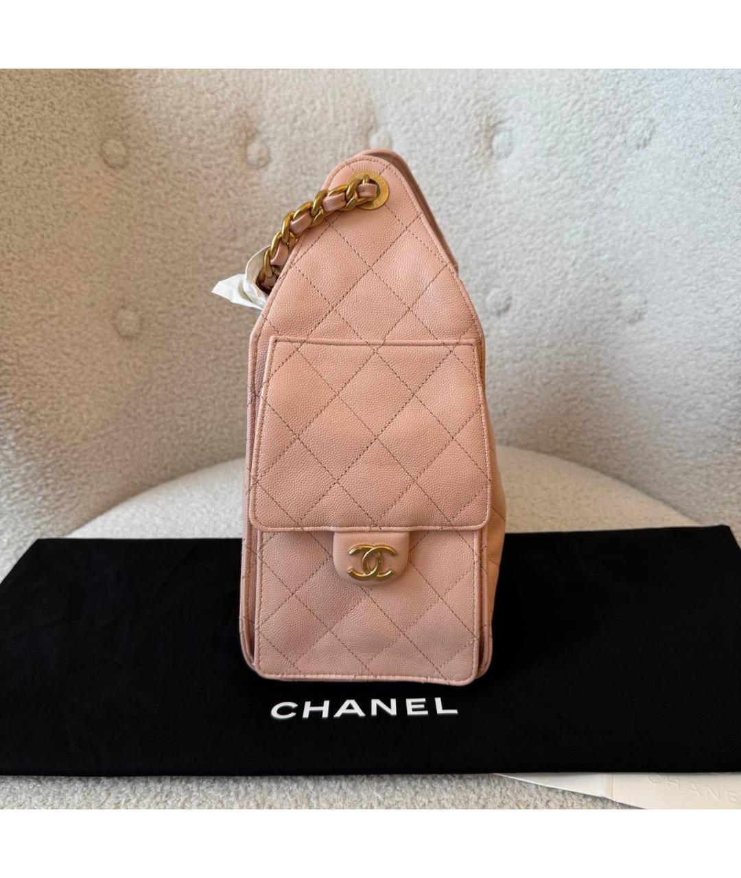 CHANEL Розовая кожаная сумка через плечо, фото 4
