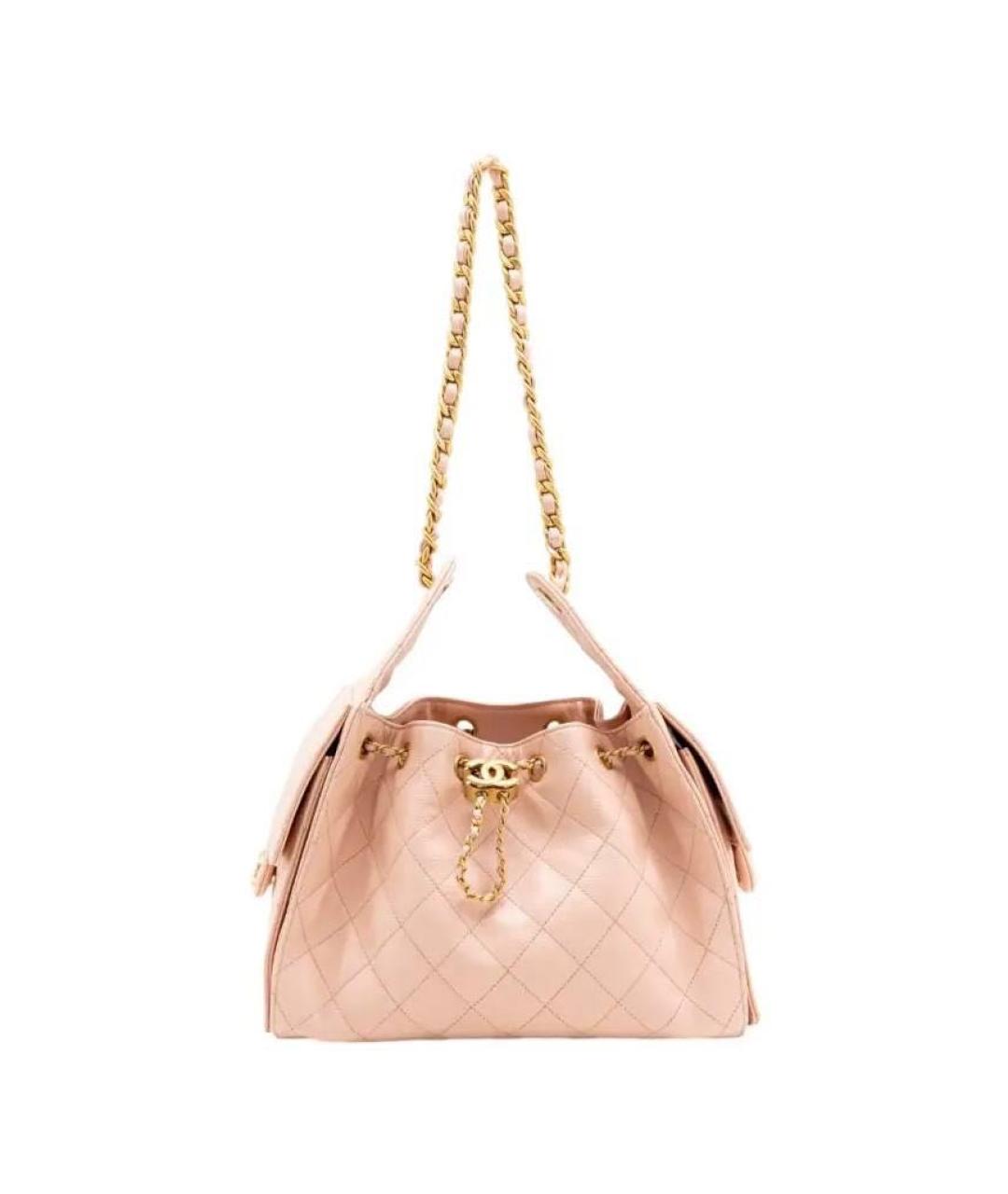 CHANEL Розовая кожаная сумка через плечо, фото 8