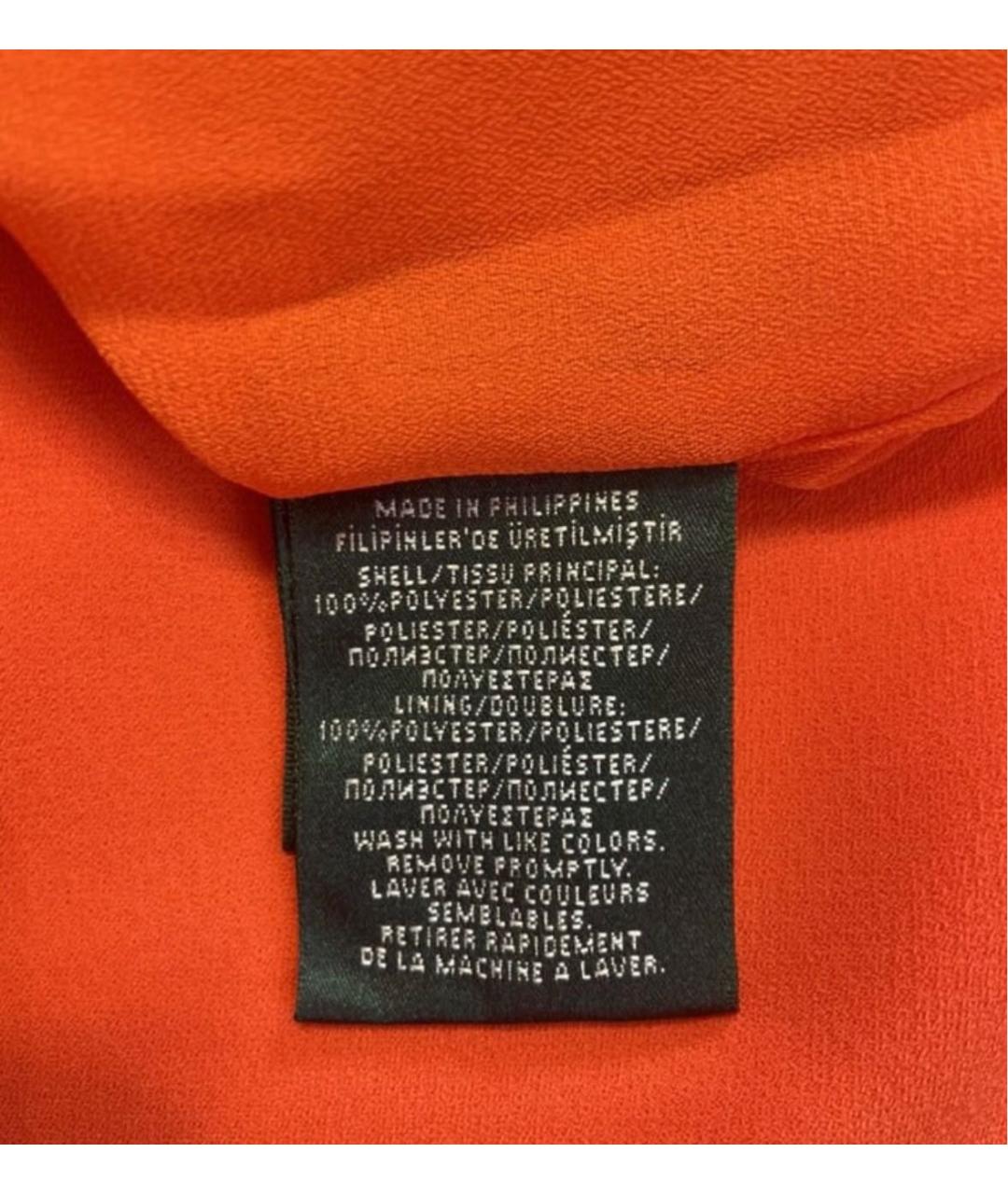 RALPH LAUREN Оранжевое полиэстеровое повседневное платье, фото 7