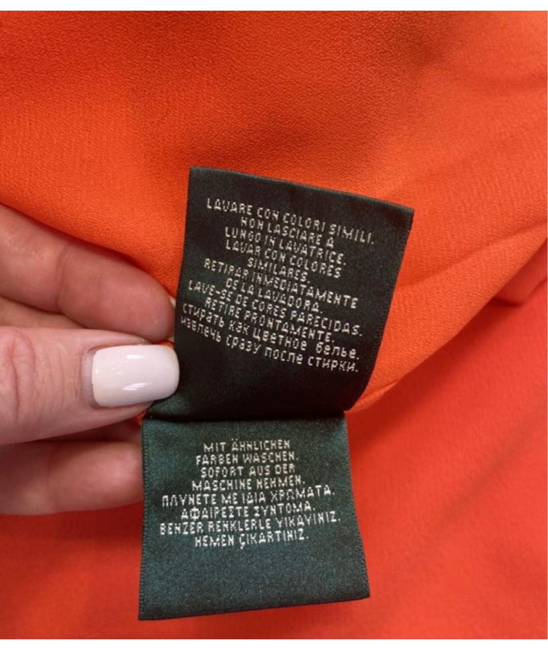 RALPH LAUREN Оранжевое полиэстеровое повседневное платье, фото 6