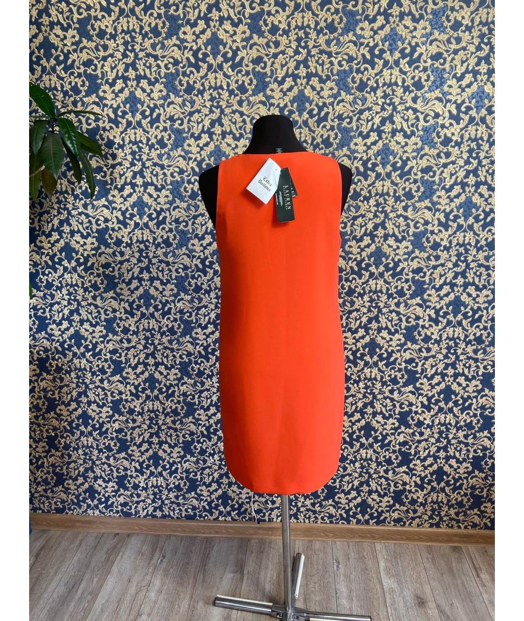 RALPH LAUREN Оранжевое полиэстеровое повседневное платье, фото 2