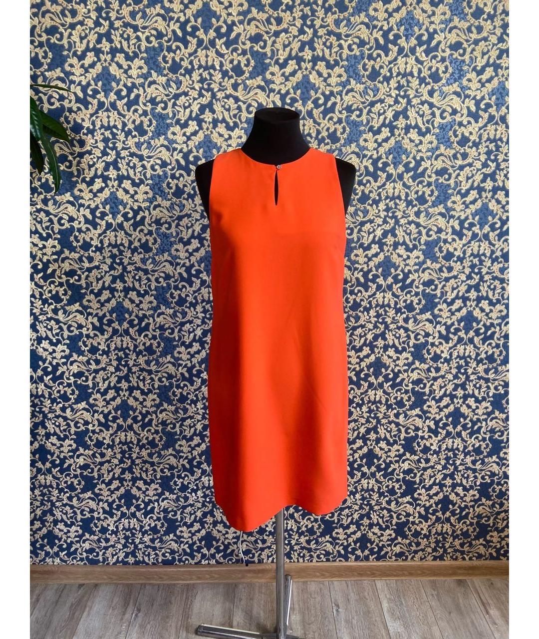 RALPH LAUREN Оранжевое полиэстеровое повседневное платье, фото 8