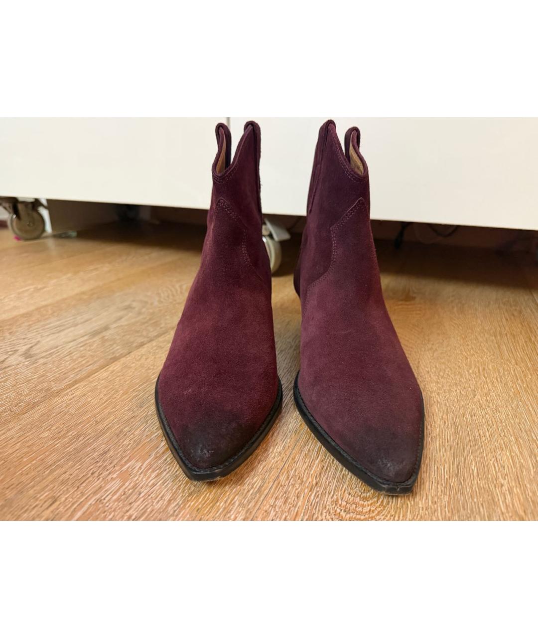 ISABEL MARANT Бордовые замшевые сапоги, фото 2