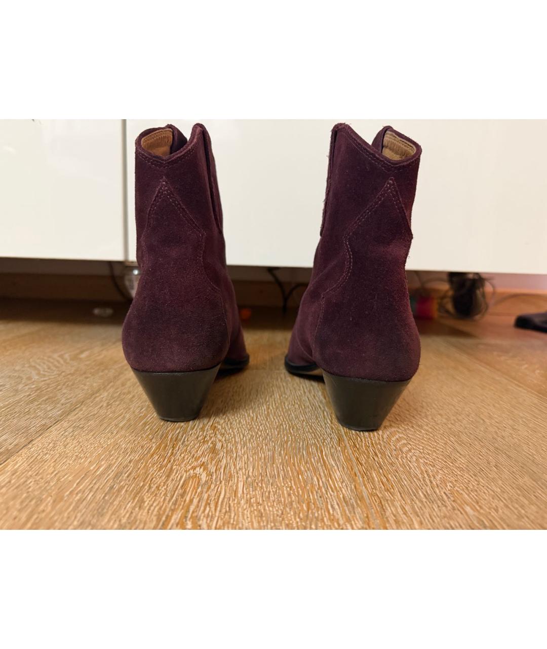 ISABEL MARANT Бордовые замшевые сапоги, фото 4