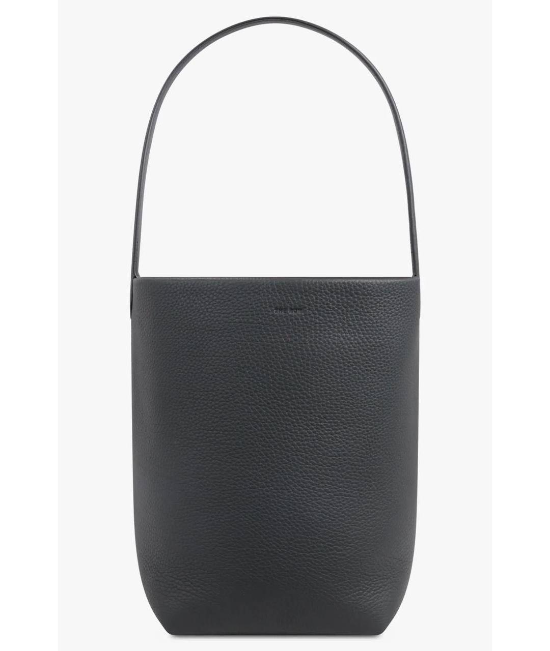 THE ROW Черная кожаная сумка с короткими ручками, фото 7