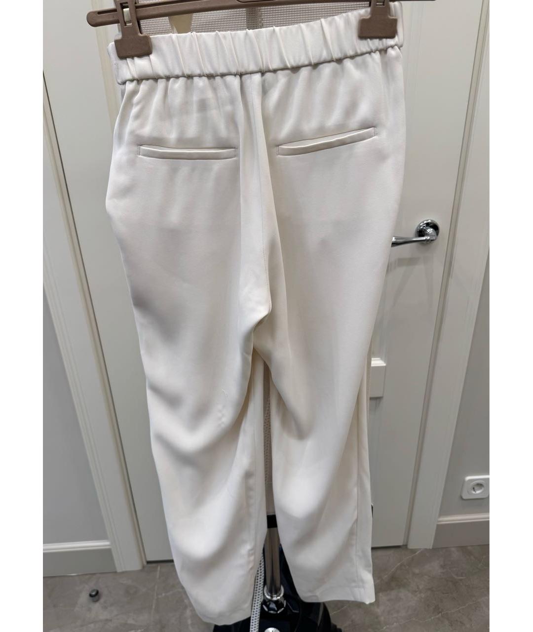 BRUNELLO CUCINELLI Белые ацетатные прямые брюки, фото 3
