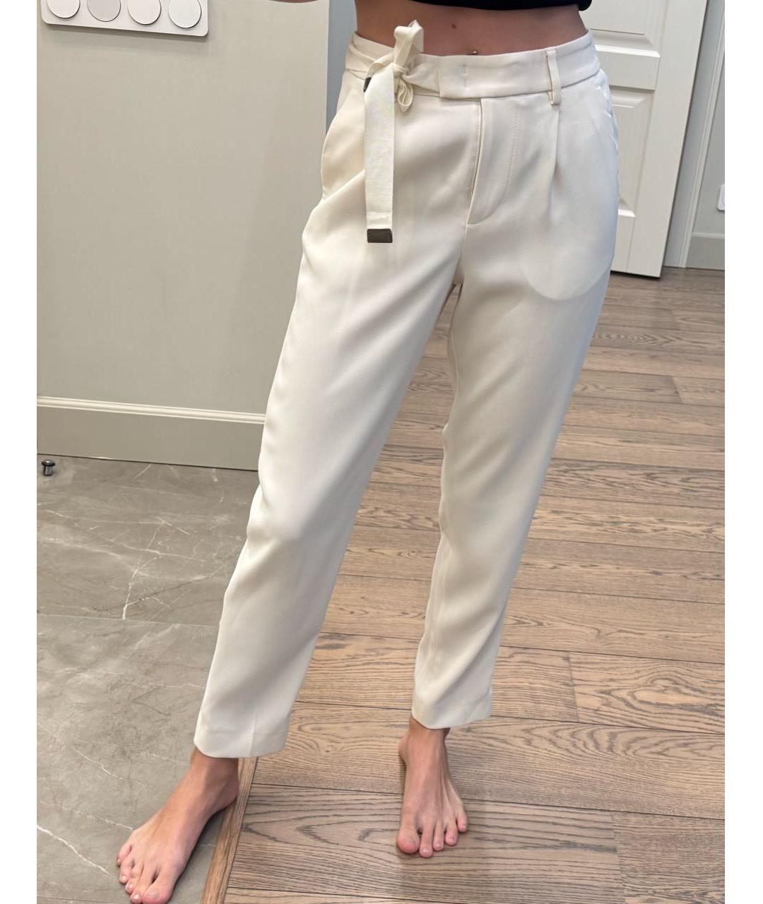 BRUNELLO CUCINELLI Белые ацетатные прямые брюки, фото 7