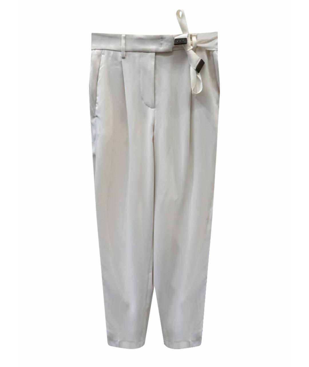 BRUNELLO CUCINELLI Белые ацетатные прямые брюки, фото 1